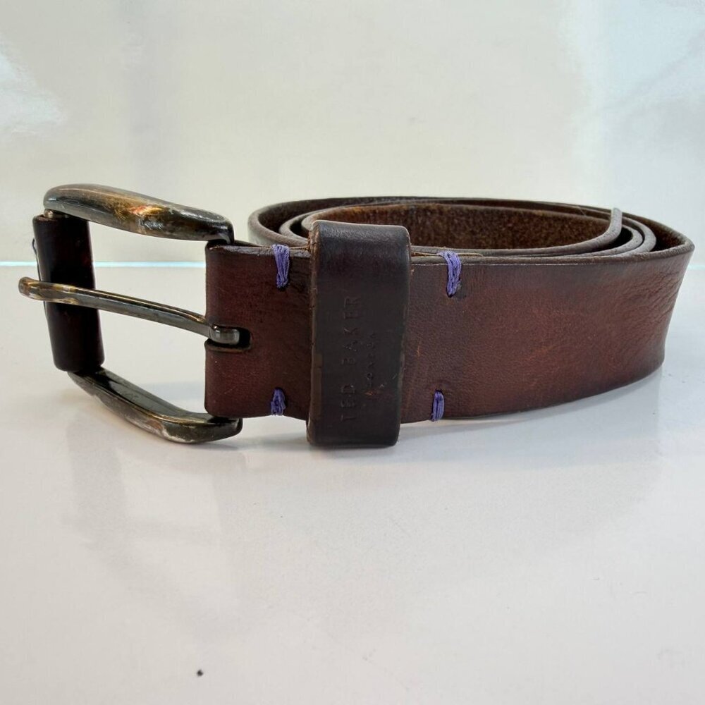 Men’s Ted Baker London Leather Belt – Made in Italy – Size 34 (110 cm) - Picture 3 of 13